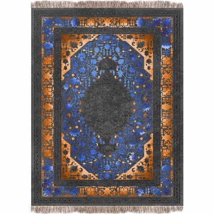 فرش 1240 شانه طرح دستباف کد G1027 زغالی