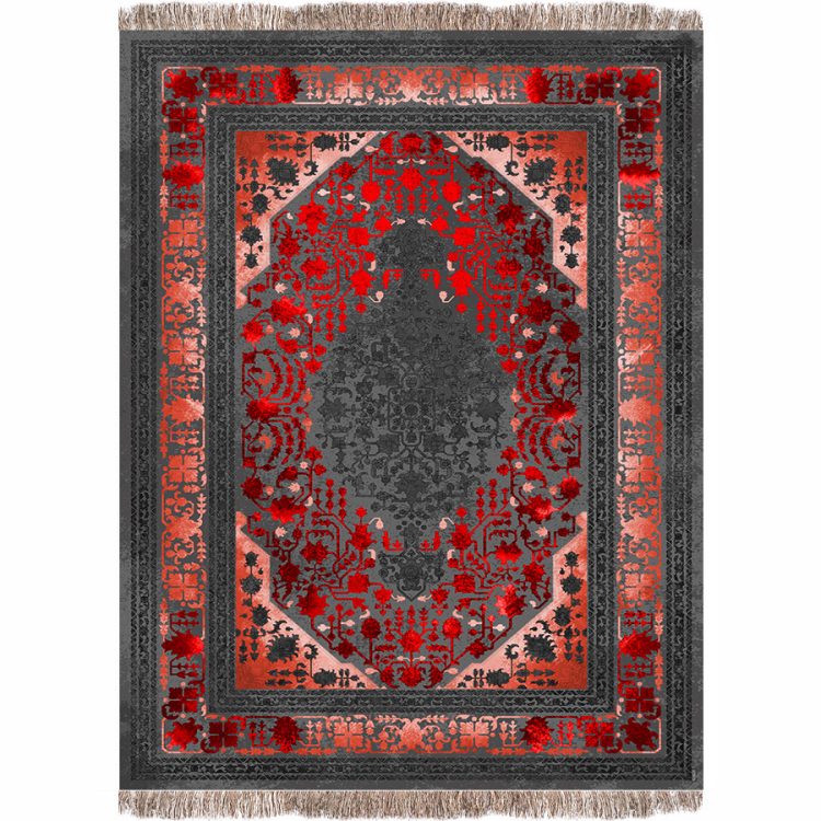 فرش 1240 شانه طرح دستباف کد G1028 دودی