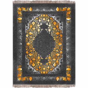 فرش 1240 شانه طرح دستباف کد G1029 دودی