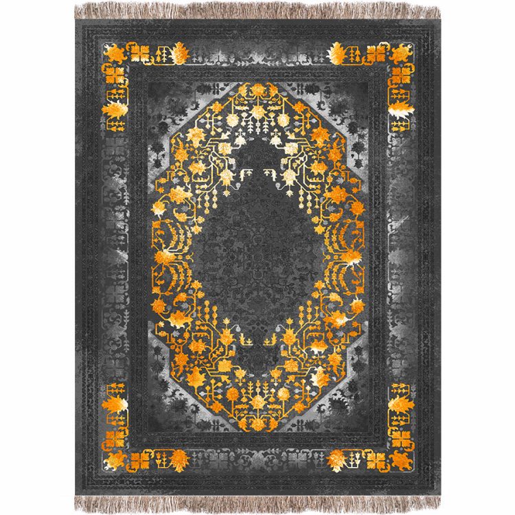 فرش 1240 شانه طرح دستباف کد G1029 دودی