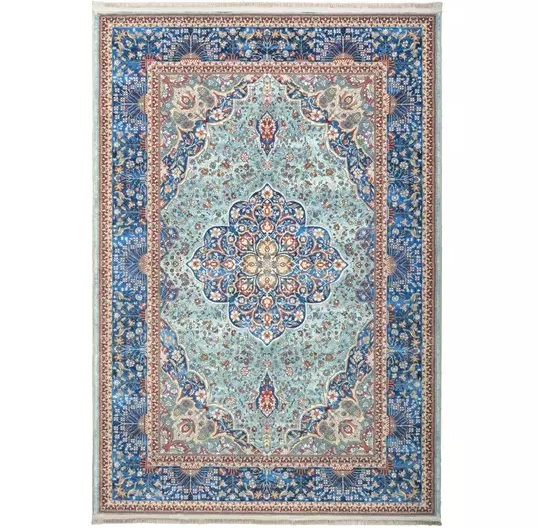 فرش سنتی طرح 100353 سبزآبی 1000شانه