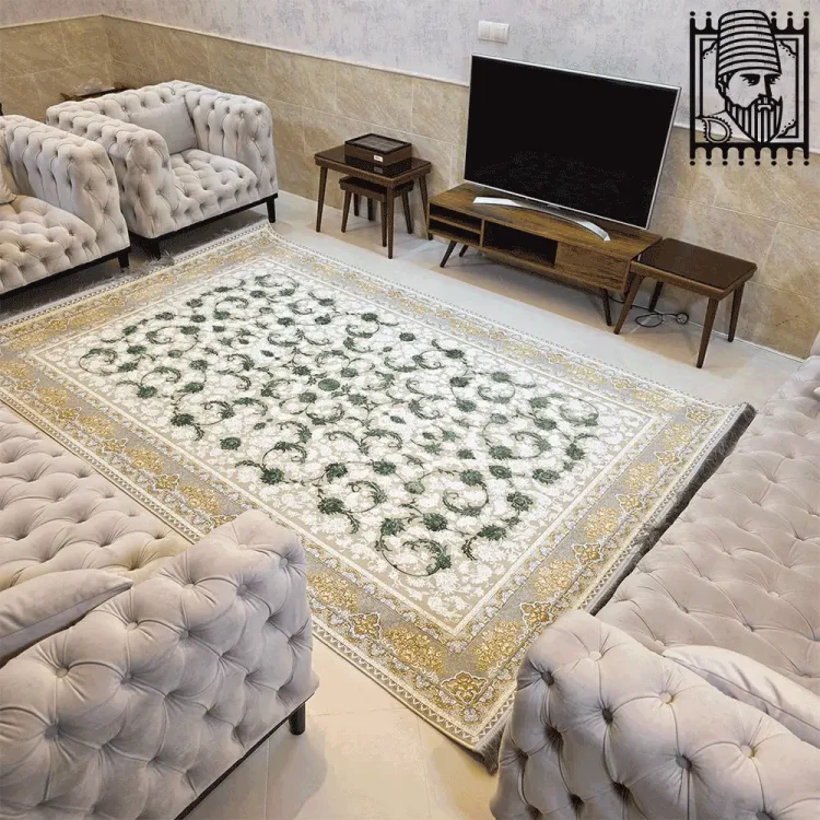 فرش 1200 شانه افشان سبز کد 2210