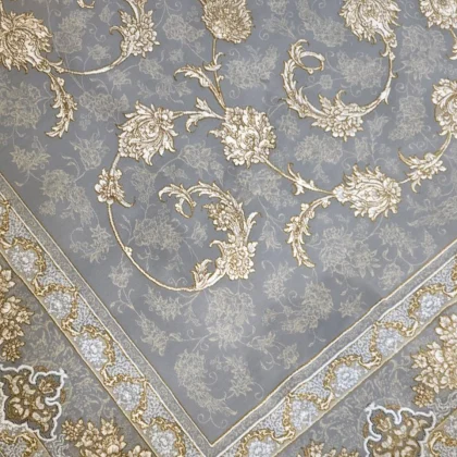 فرش 1240 شانه طرح دستباف مروارید طوسی