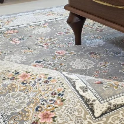 فرش 1200 شانه افشان کد 25850 طوسی