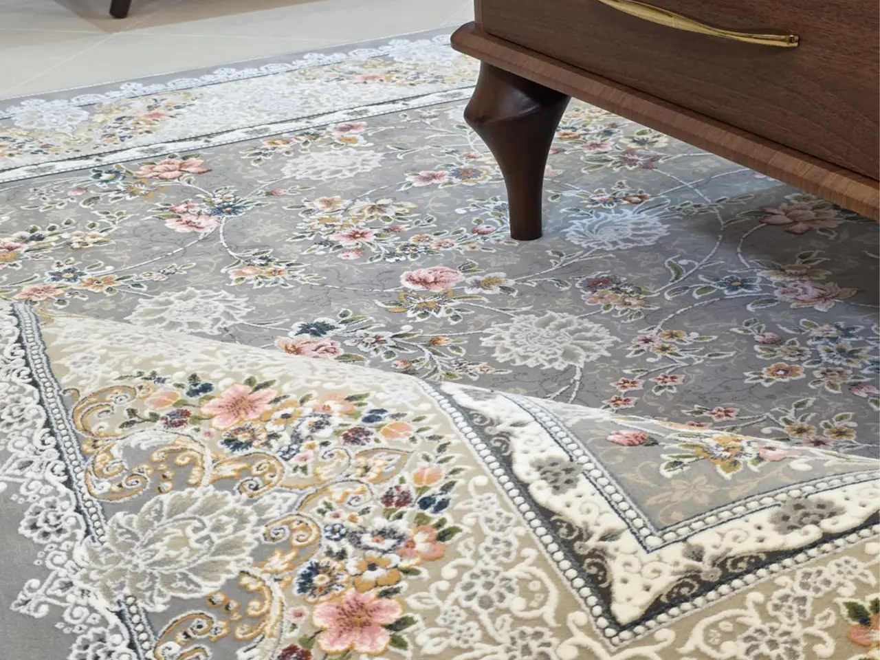 فرش 1200 شانه افشان کد 25850 طوسی