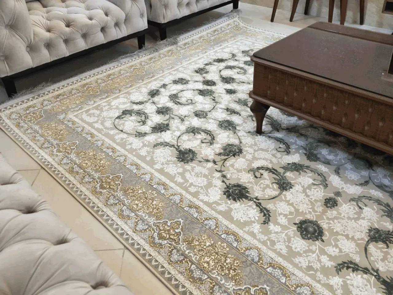 فرش 1240 شانه طرح دستباف کد 2210