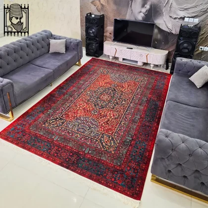 فرش طرح دستباف کد 202739 قرمز 1200 شانه