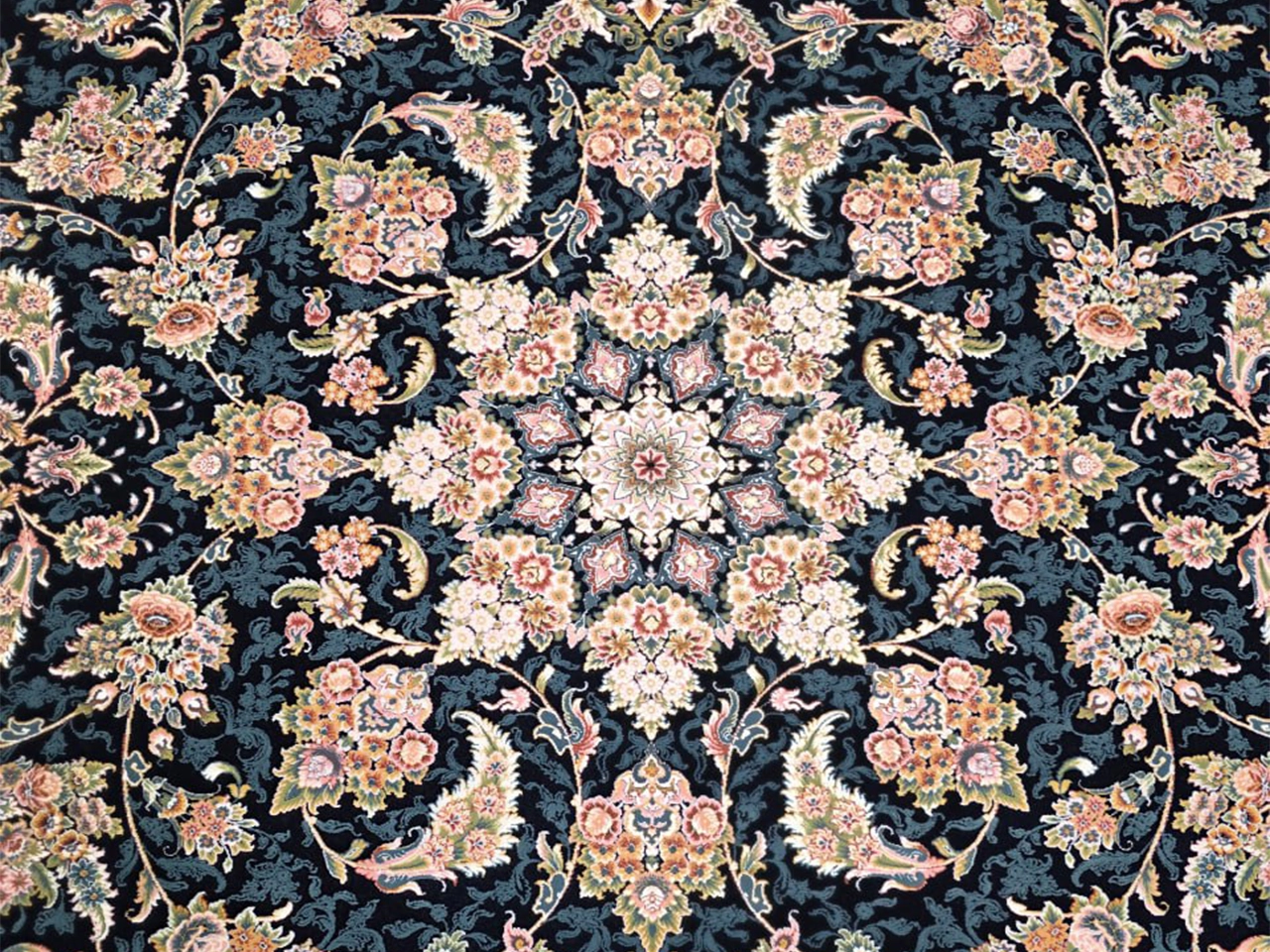 فرش 1200 شانه طرح آذر سرمه ای