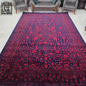 فرش ۱۲۰۰ شانه لاکی سرمه ای کد 1070