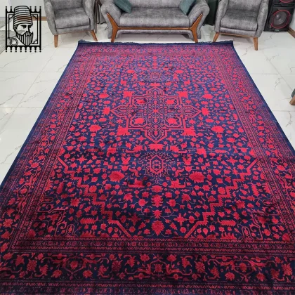 فرش ۱۲۰۰ شانه لاکی سرمه ای کد 1070