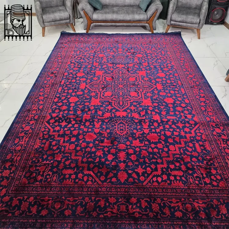 فرش ۱۲۰۰ شانه لاکی سرمه ای کد 1070