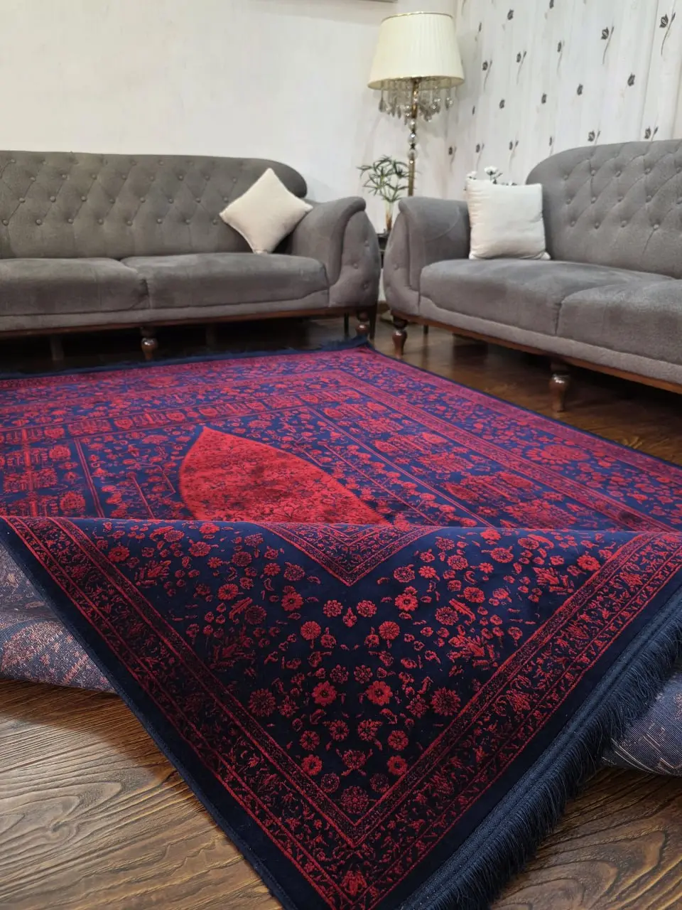 فرش ۱۲۰۰ شانه کد 1045 سرمه ای