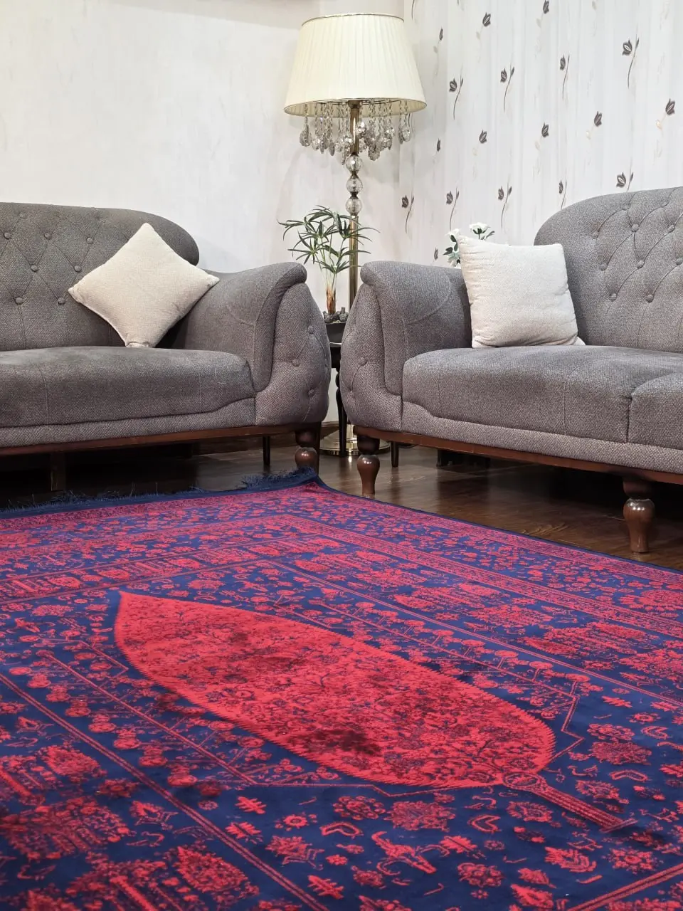 فرش ۱۲۰۰ شانه کد 1045 سرمه ای