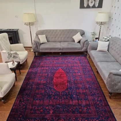 فرش ۱۲۰۰ شانه کد 1045 سرمه ای