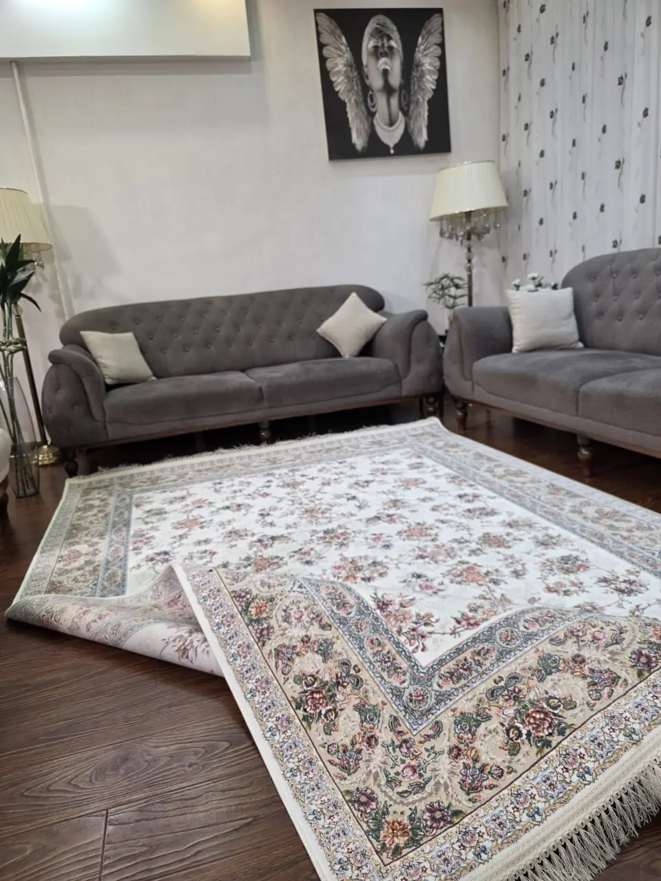 فرش ۱۲۰۰ شانه طرح بهشت صدفی