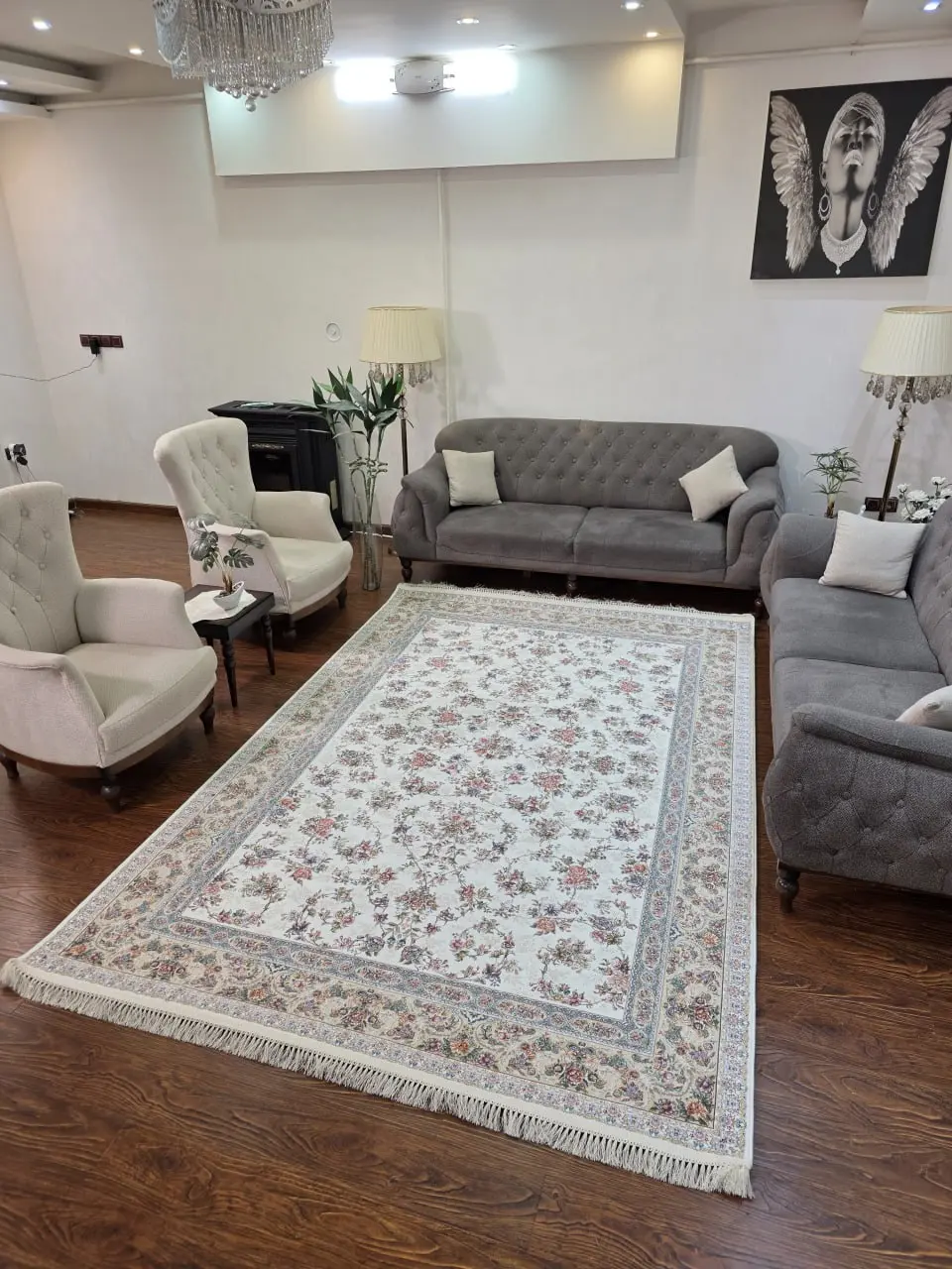 فرش ۱۲۰۰ شانه طرح بهشت صدفی