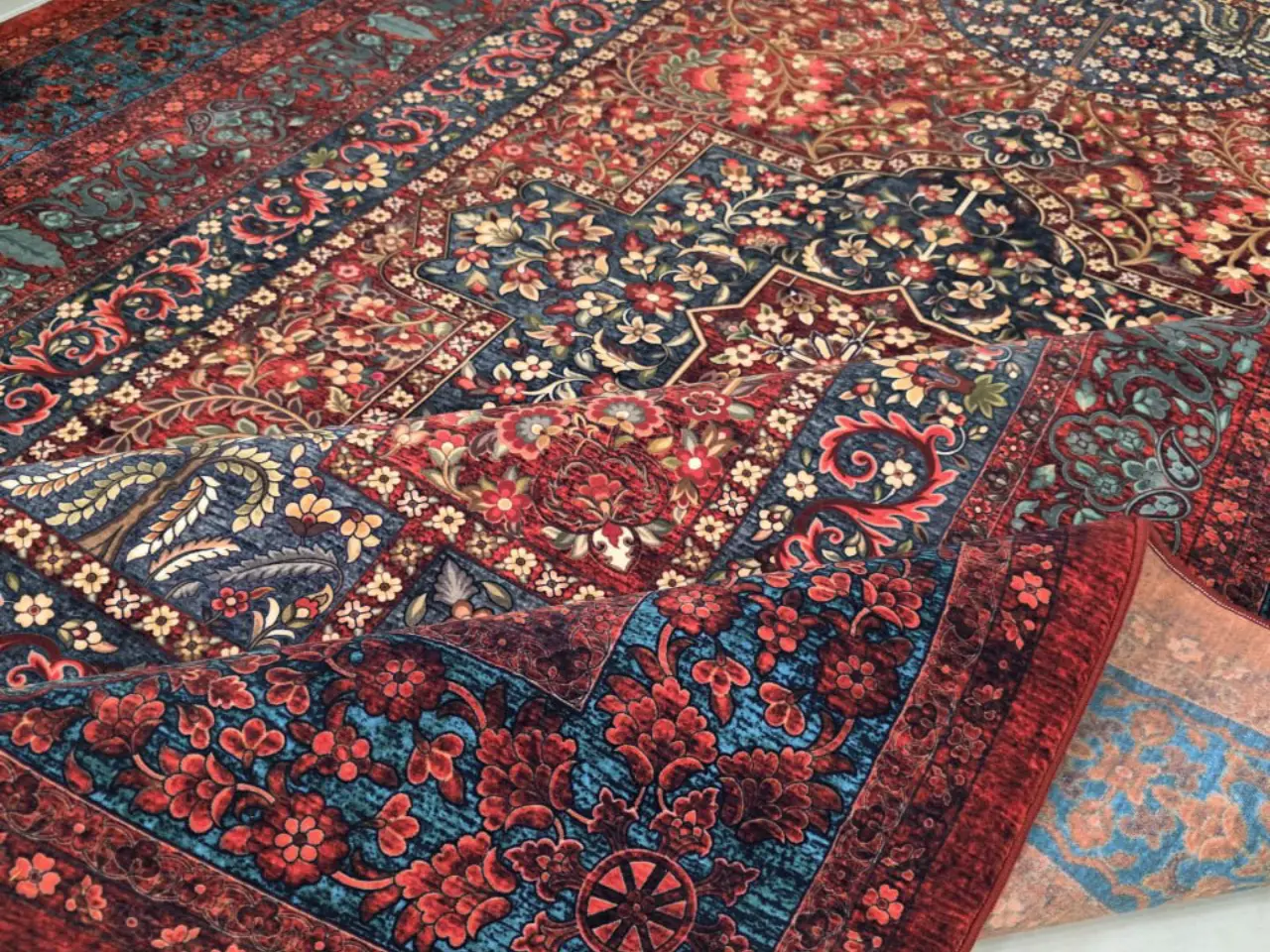 فرش طرح دستباف کد 202739 قرمز 1200 شانه