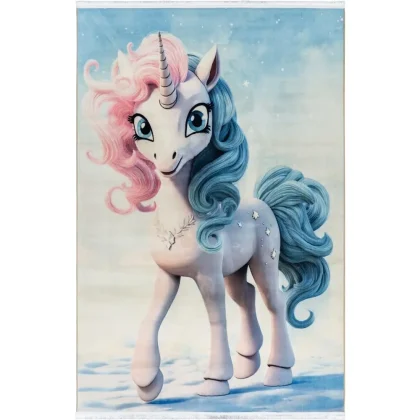 فرش کودک طرح اسب تک شاخ کد 25KK0050