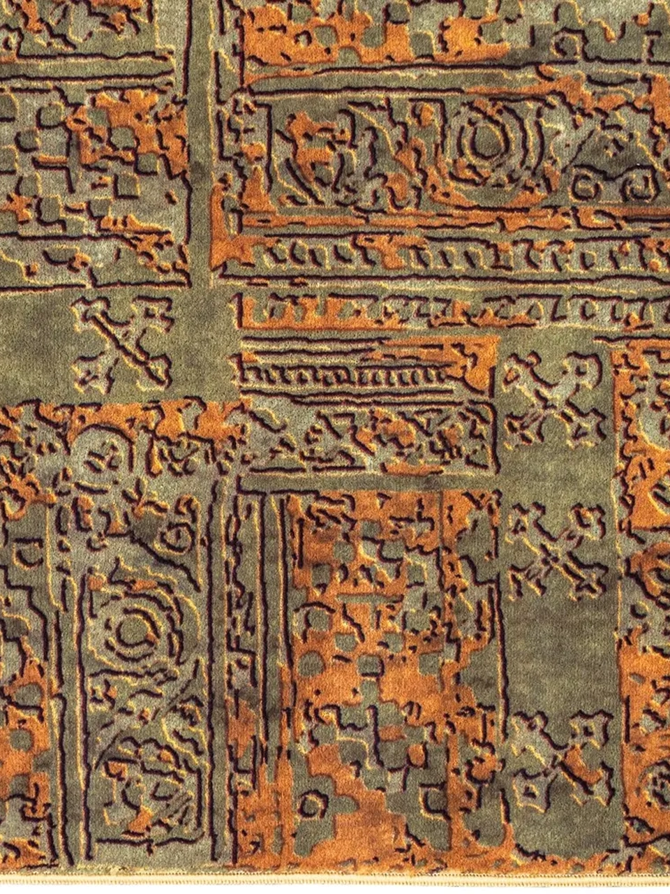 فرش آشپزخانه طرح 25AA0010 زیتونی