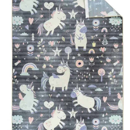 فرش کودک طرح اسب تک شاخ کد 25KM0030