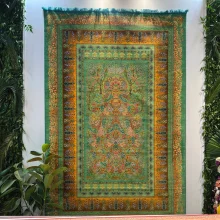 فرش باغ بهشت سبز 1240 شانه طرح دستباف