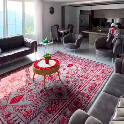 فرش طرح درختی لاکی طوسی کلکسیون آوانگارد 1200 شانه