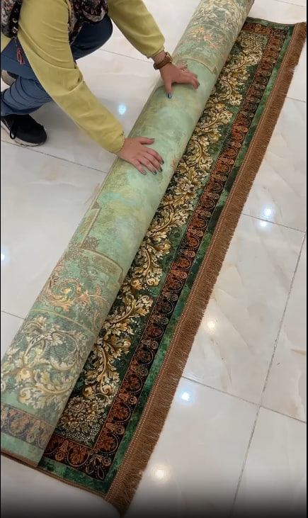 فرش طرح دستباف d1056 سبز